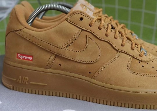 First Look At The Supreme x Nike Air Force 1 Low “Wheat”
