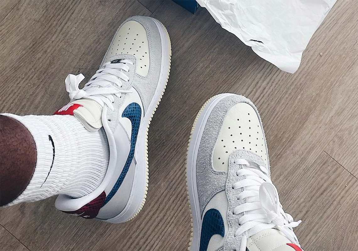Undefeated Nike Air Force 1 Low Grey Blue Red 2