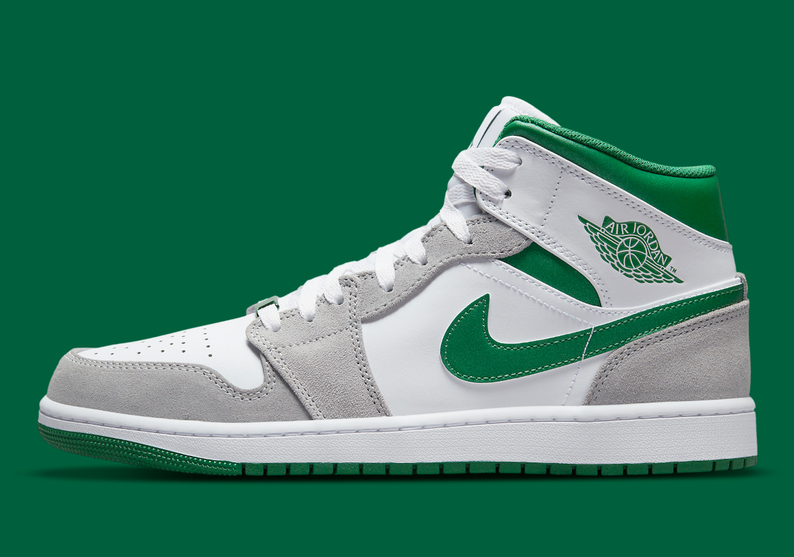 grey green and white jordans