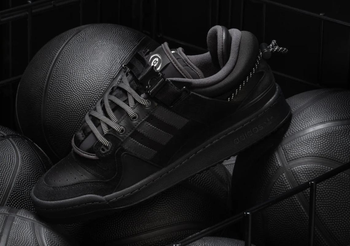 Bad Bunny's All-Black adidas Forum Buckle Low Was Inspired By Childhood School Uniforms