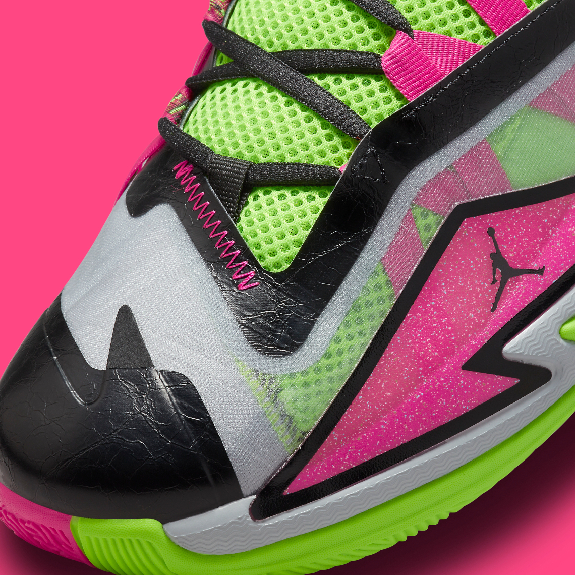 Lime green and pink shoes