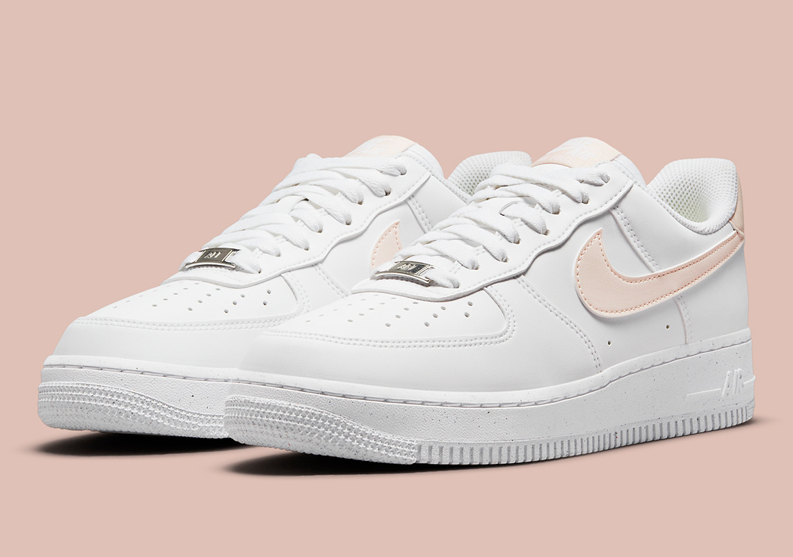 The Sustainable Nike Air Force 1 Low Sees Soft Coral Accents