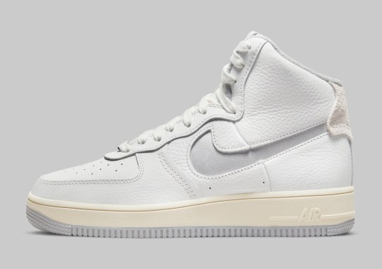“Light Smoke Grey” Accents Land On The Nike Air Force 1 High Strapless