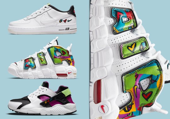 Nike’s Kids Exclusive “Peace, Love, Basketball” Collection Features This Air More Uptempo, Air Force 1, And Air Huarache
