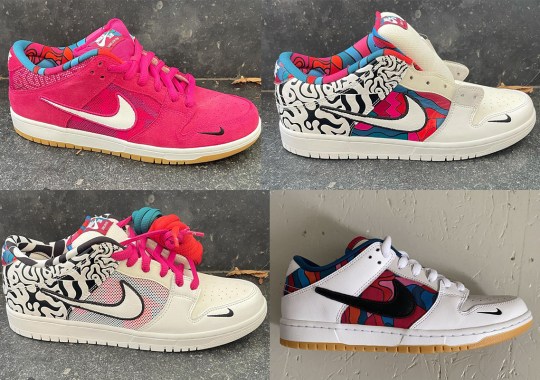 Four Different Unreleased Samples Of Parra’s Nike SB Dunk Low For 2021 Are Revealed