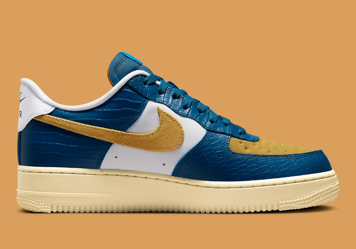UNDEFEATED Nike Air Force 1 Blue Yellow DM8462-400 | SneakerNews.com