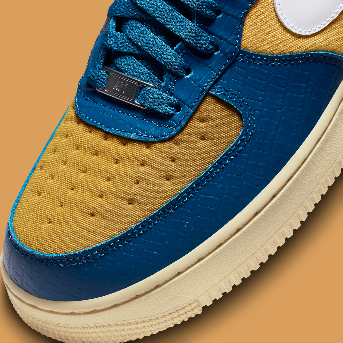 blue and yellow air force ones