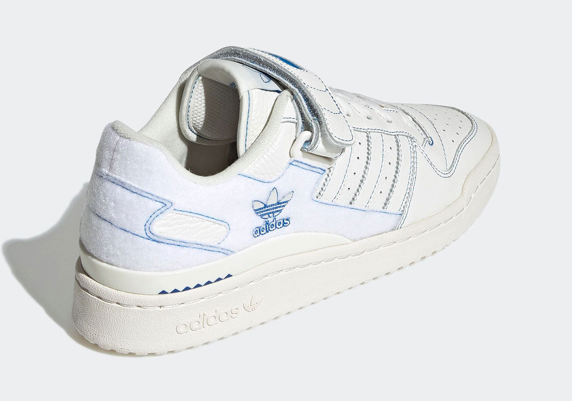 adidas forum low velcro cloud white off white blue bird GX1018 5