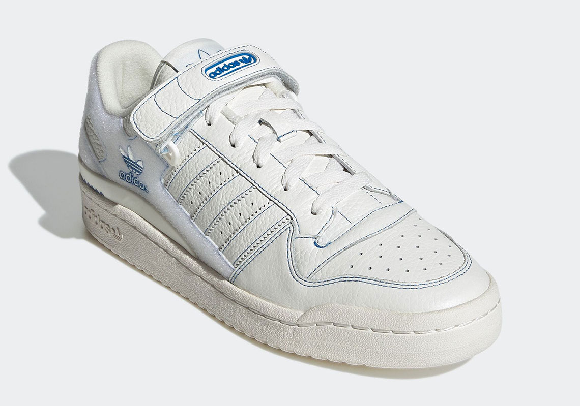 adidas forum low velcro cloud white off white blue bird GX1018 6