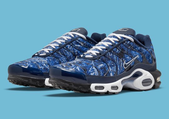 This Nike Air Max Plus Features A Pattern Of Crinkled Metal