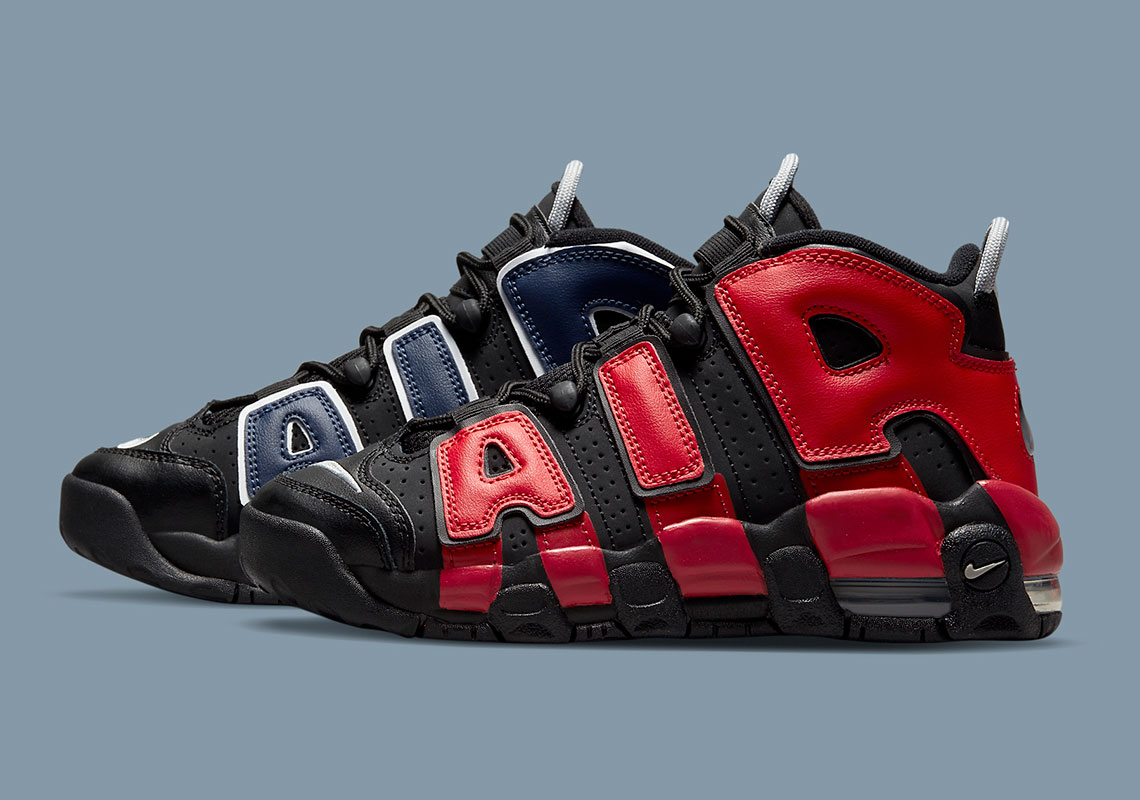 nike air more uptempo alternates split navy red