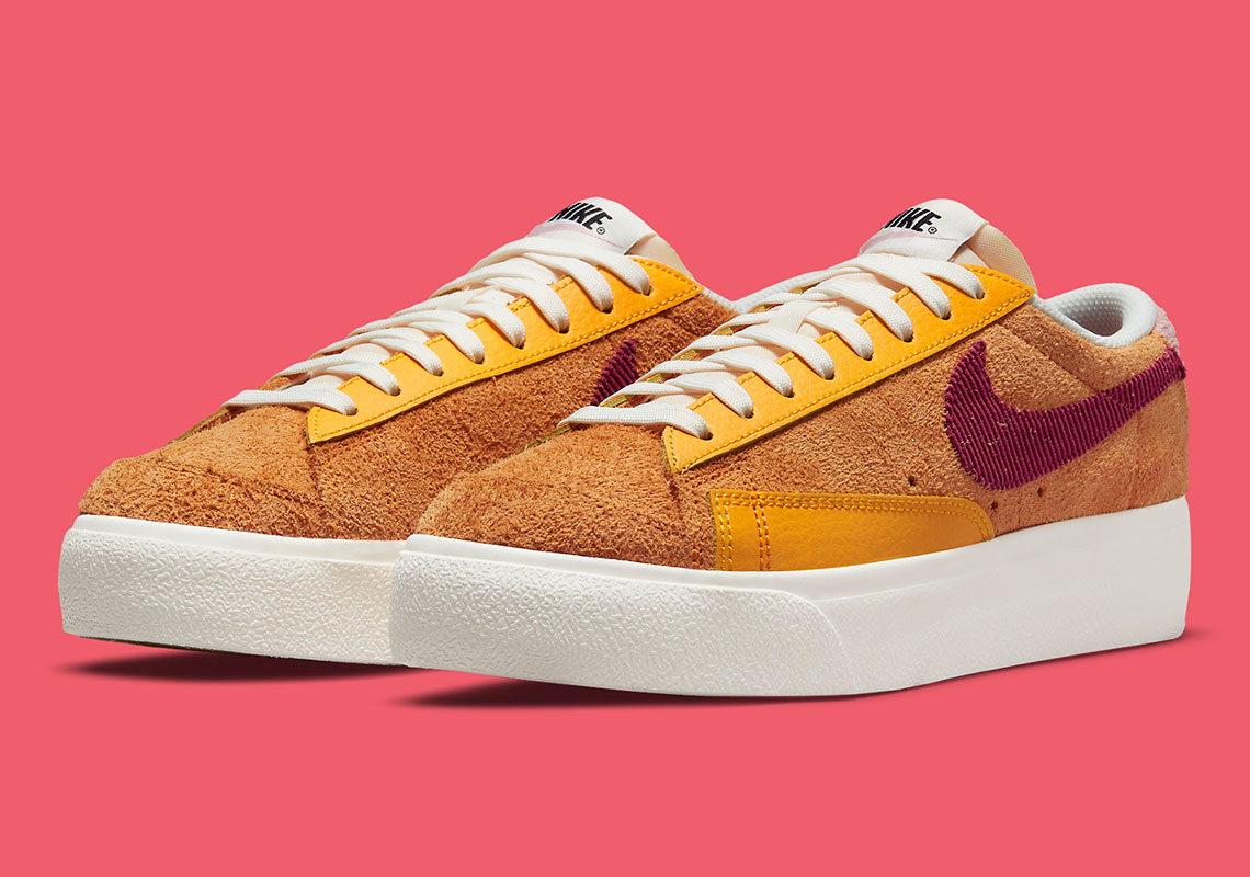 "Mars Yard" Colors Appear On A Hairy Suede Nike Blazer Low Platform