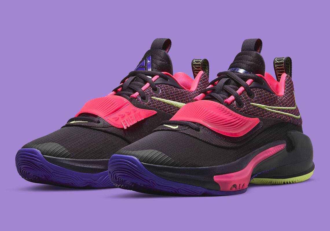 Nike Zoom giannis freak 3 Freak 3 Green Pink Purple DA0694-500 | SneakerNews.com