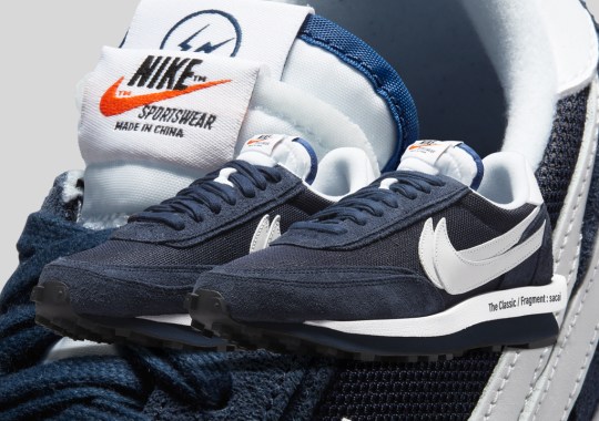 Official Images Of The sacai x fragment design x Nike LDWaffle In Navy