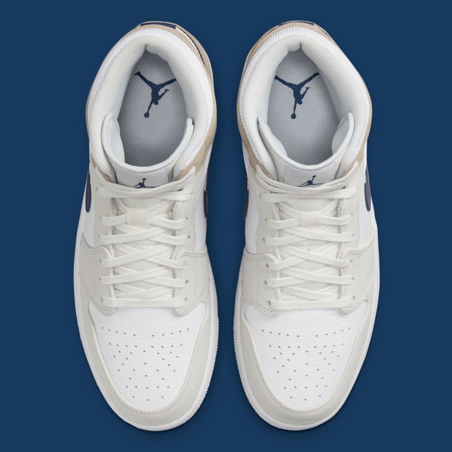 Air Jordan 1 Mid White Tan Navy DO6726-100 | SneakerNews.com