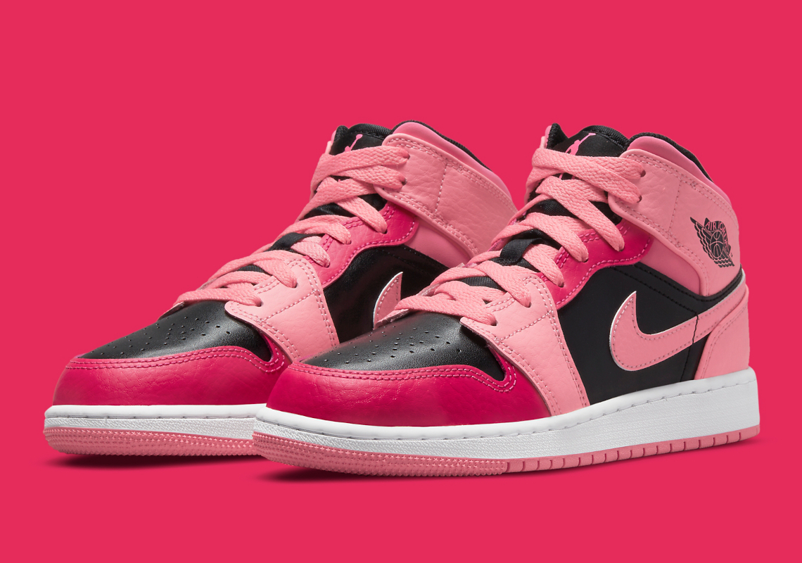 A Kid's Air Jordan 1 Mid Has Appeared In "Coral Chalk"