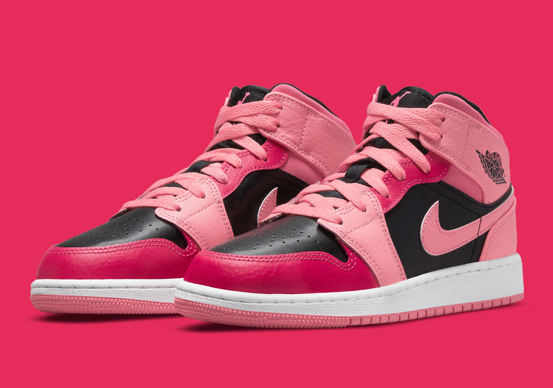 Air Jordan 1 Mid GS Coral Chalk Pink 554725-662 | SneakerNews.com