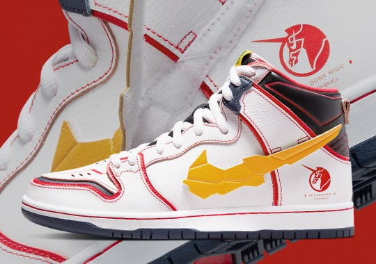 Official Images Of The Gundam x Nike SB Dunk High In White