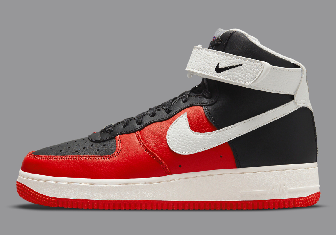 Air force 1 hotsell red and black high