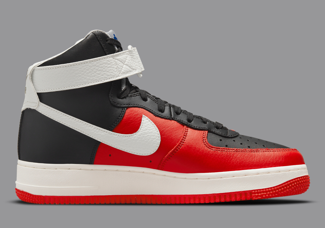 nike air force 1 high red and black