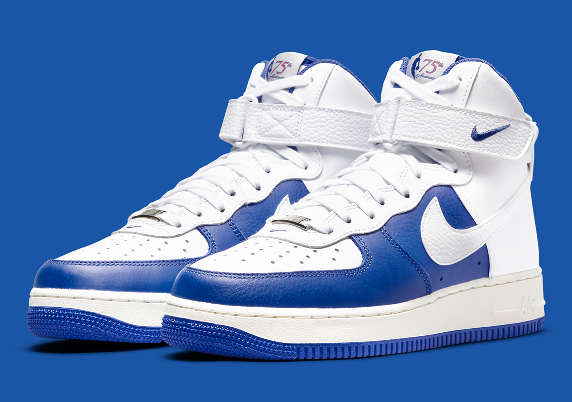 Nike Continues Their NBA Celebration With This Royal And White Air Force 1 High