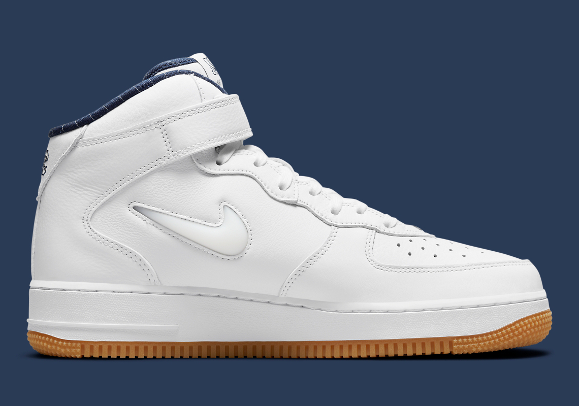 Nike Air Force 1 Mid White Navy NYC DH5622-100 | SneakerNews.com