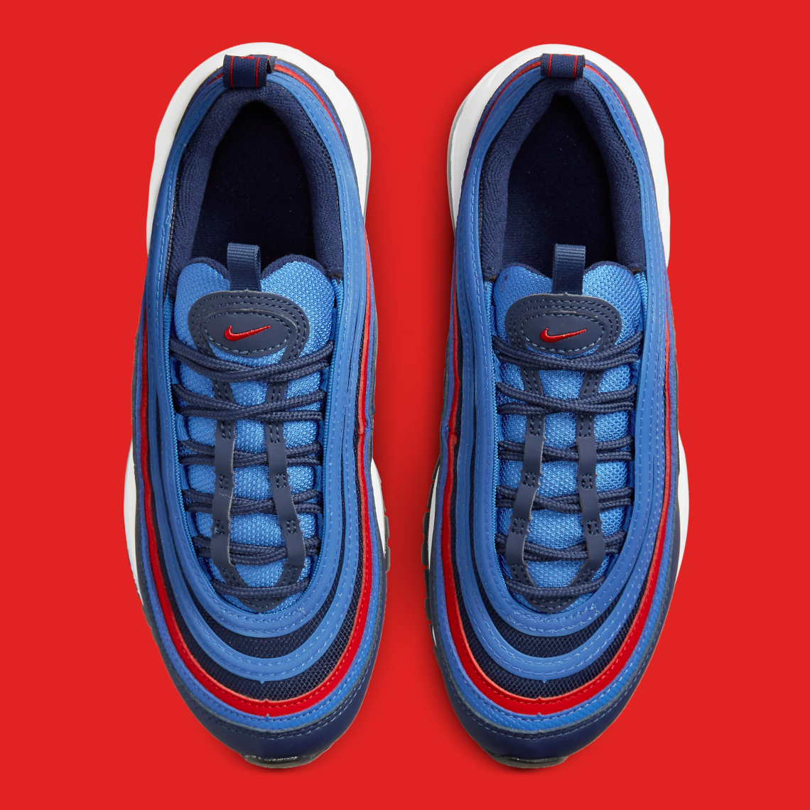 Nike Air Max 97 Gs Blue Red Dq4716-400 Release | Sneakernews.Com