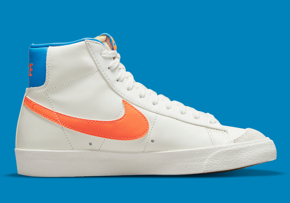 Nike Blazer Mid '77 White Orange Blue DQ4692-100 | SneakerNews.com