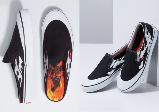 A$AP Rocky And Pacsun Offer Flame-Dressed Colorways Of The Vans Slip-On And Slip-On Mule