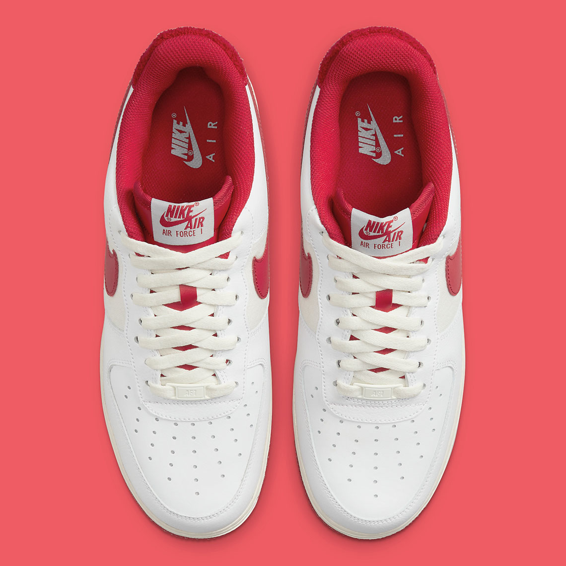 Nike air force on sale white gym red