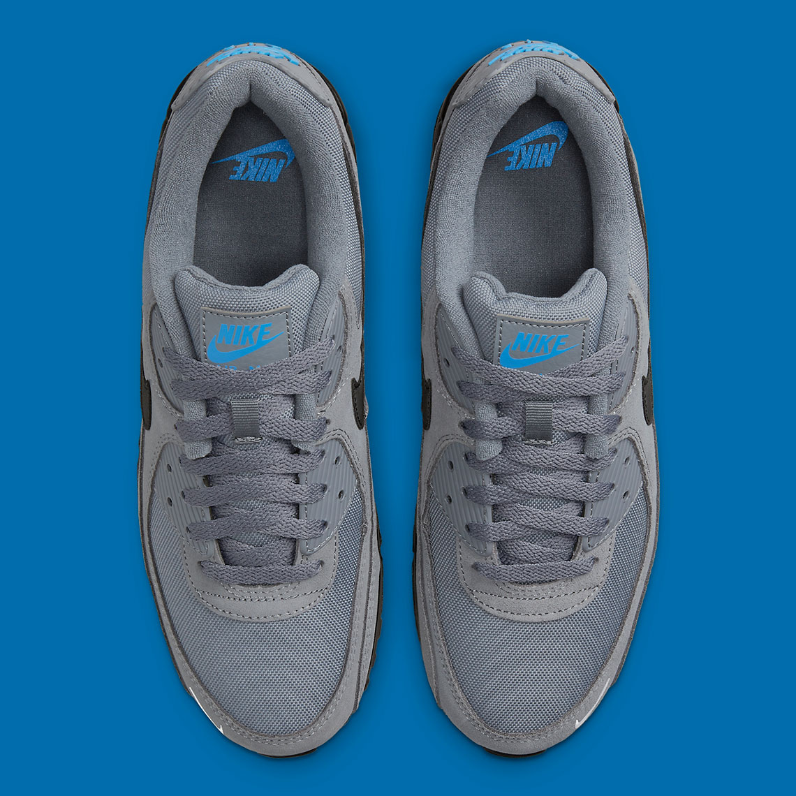 Gray and shop blue nike shoes