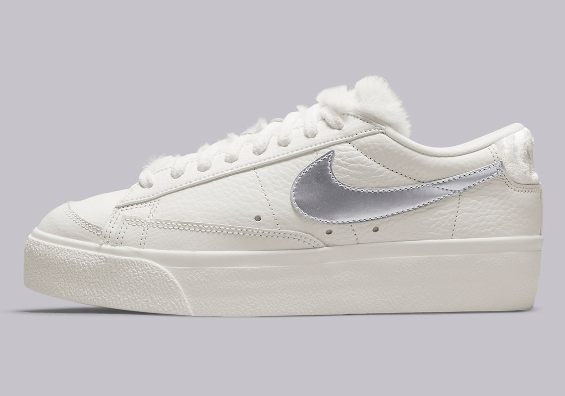 Nike blazer store low womens silver