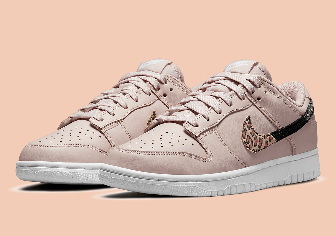 A Third Nike Dunk Low "Animal Swoosh" Appears In Dusty Pink
