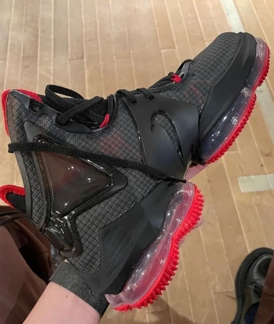 lebron 19 black red