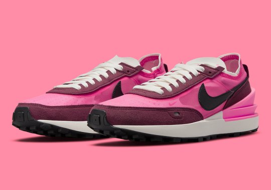 The Nike Waffle One Displays Its Clean Two-Toned Colorblocking In Pink
