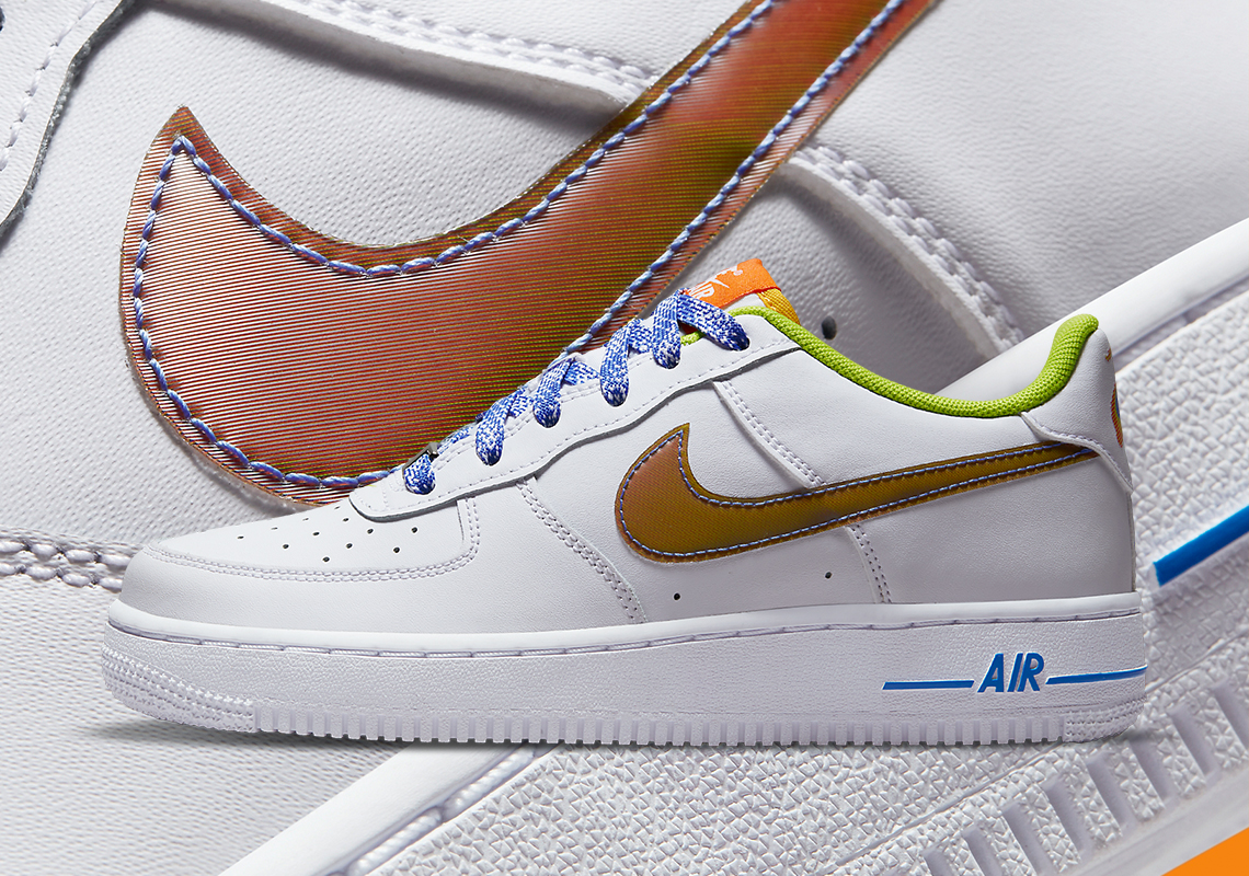 Air force 1 colored swoosh sale