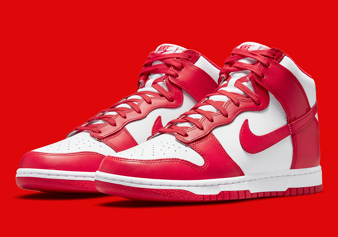 Official Images Of The Nike Dunk High Retro "University Red"