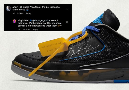 Virgil Abloh Responds To Comments And Criticisms On His Off-White x Air Jordan 2