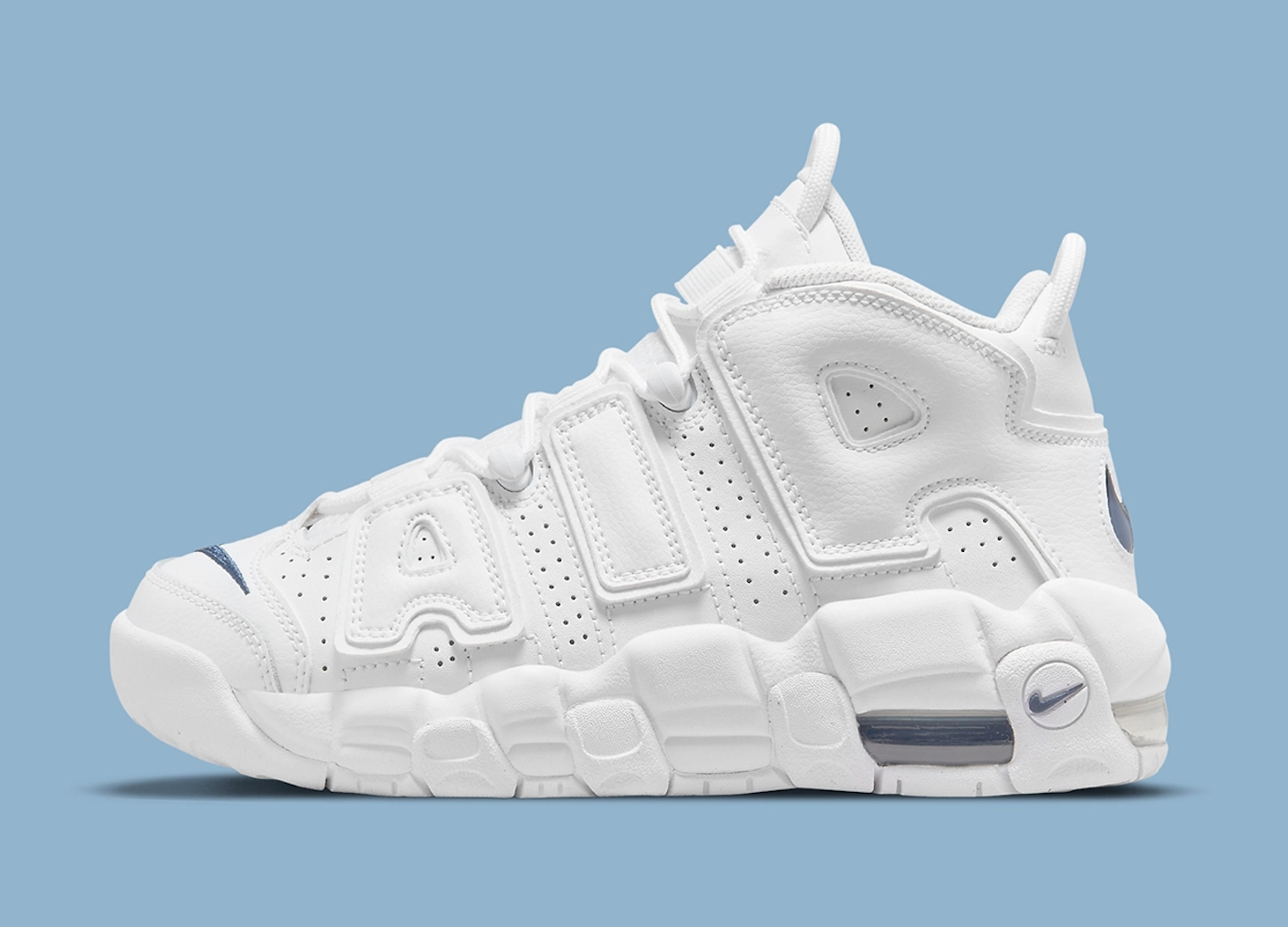 nike air max uptempo white and blue
