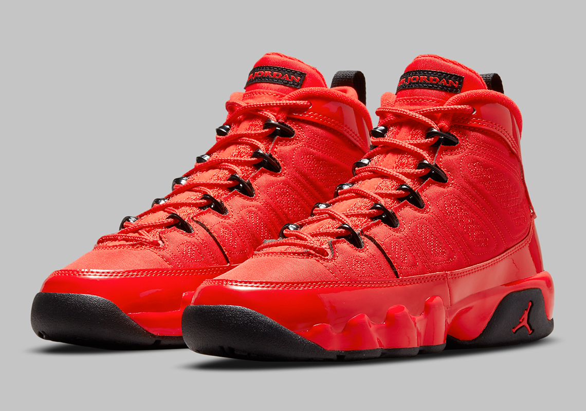 black and red jordan 9