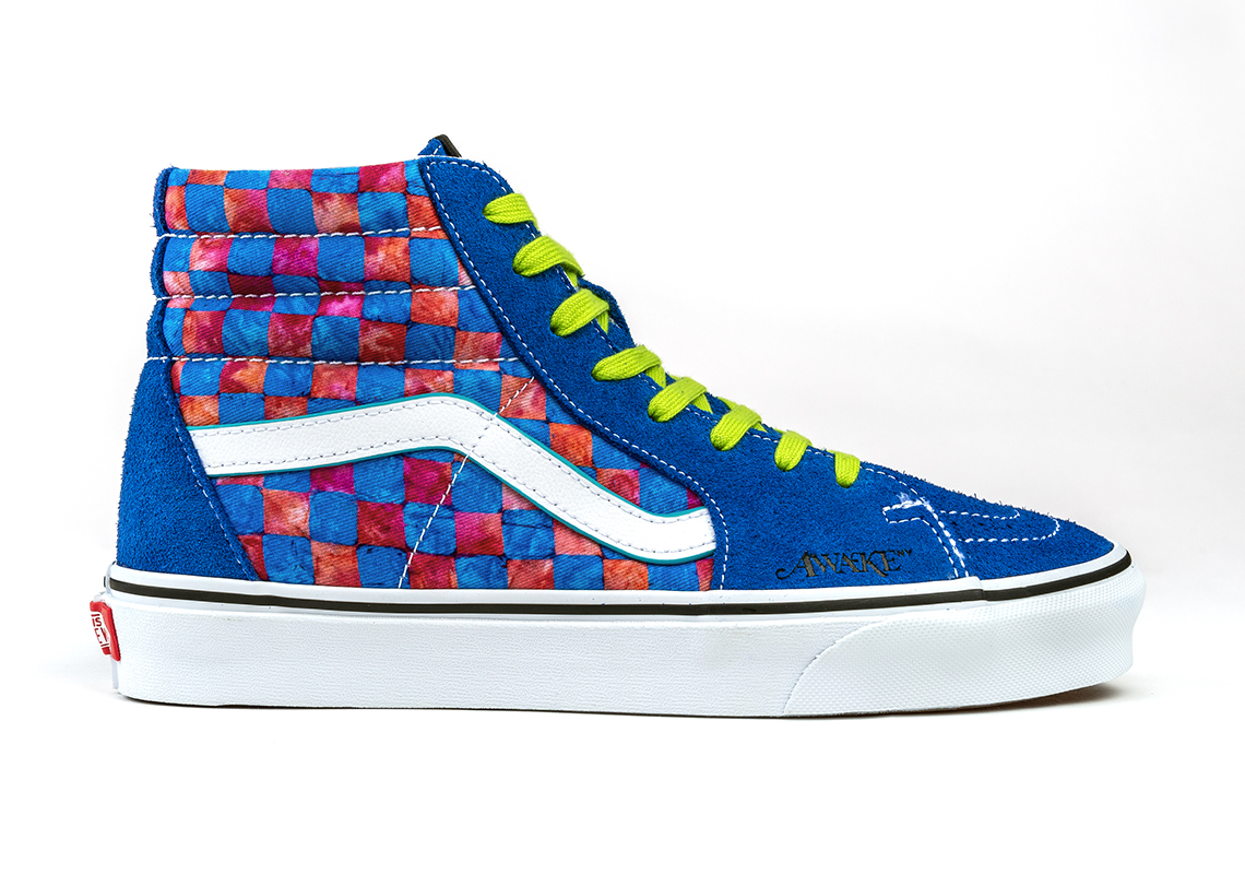 Awake Ny rassvet Vans Sk8 Hi Checkerboard Blue Red 3