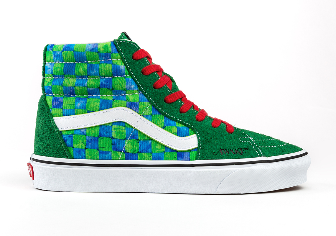 Awake Ny Vans Sk8 Hi Checkerboard Green Blue 1