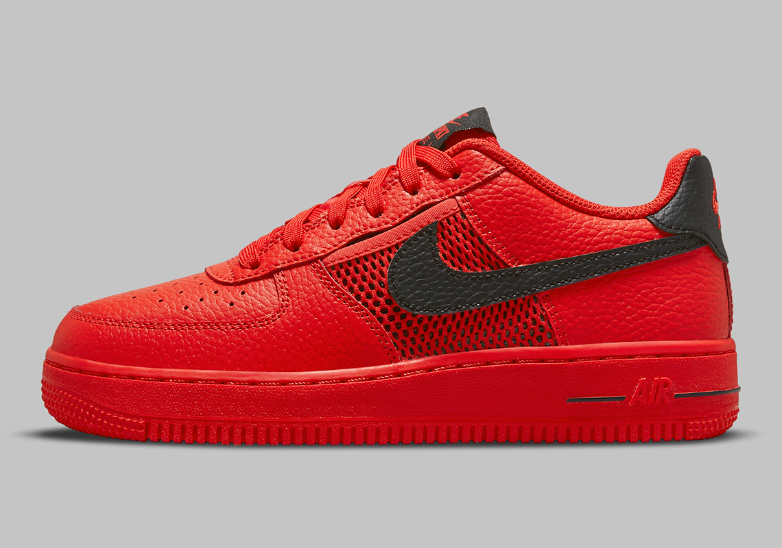 Nike Air Force 1 Low Gs Mesh Red Black Dh9596 600 6