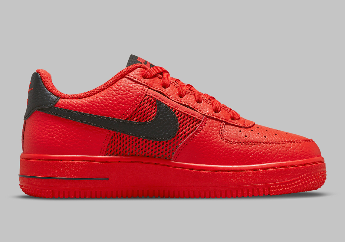 Nike Air Force 1 Low Gs Mesh Red Black Dh9596 600 7