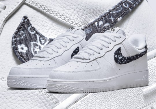 The Nike Air Force 1 Low Wraps Up In Black Twill Paisley