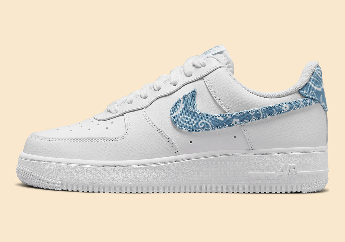 Nike Air Force 1 Low Paisley White Worn Blue Dh4406 100 1