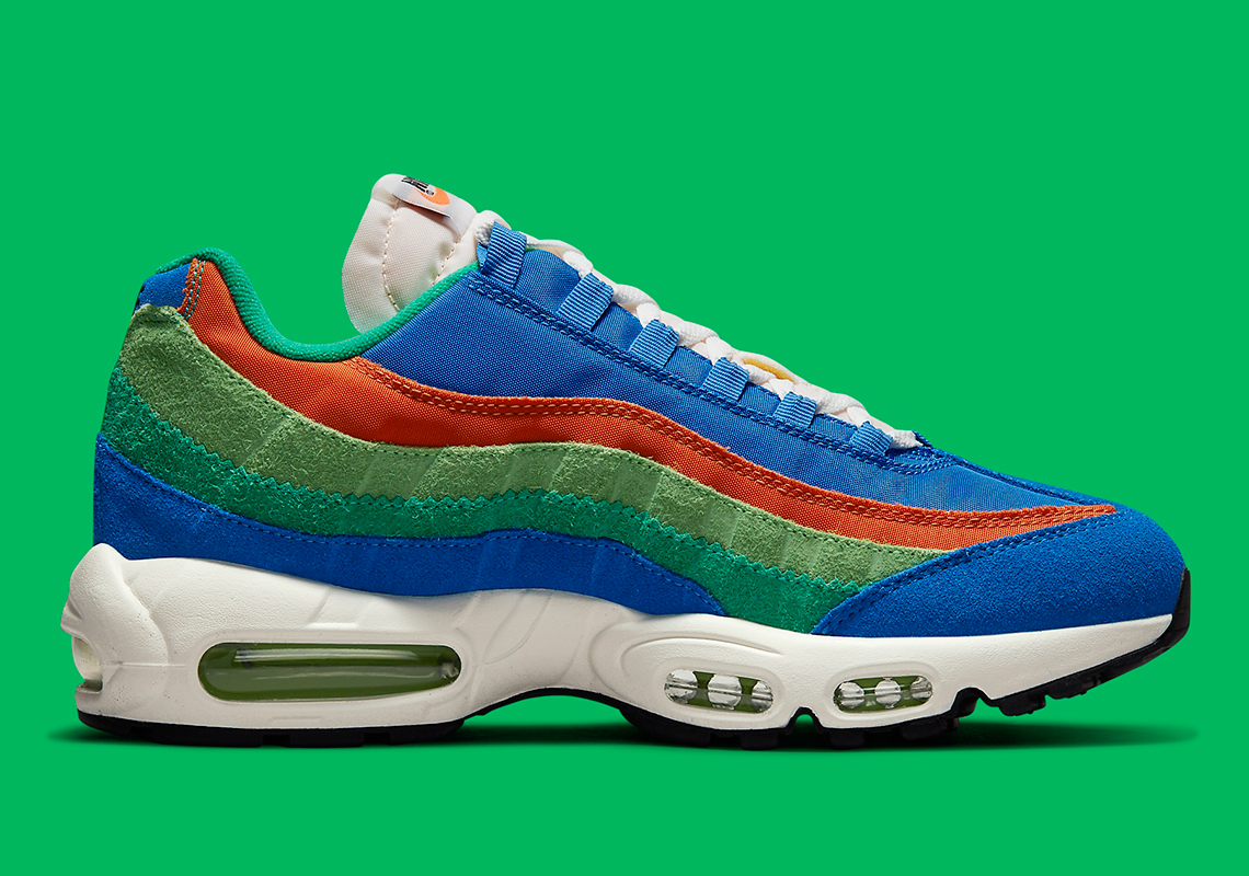 orange blue and green air max