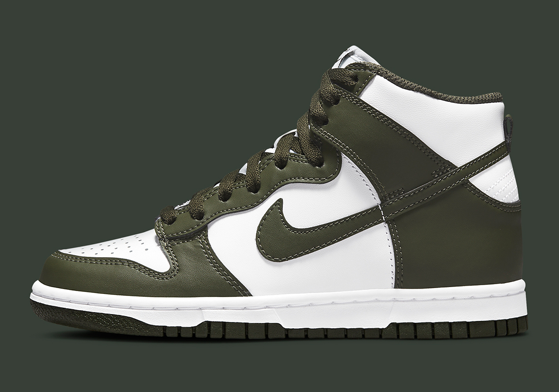 Official Images Of The Nike Dunk High GS "Olive Green"