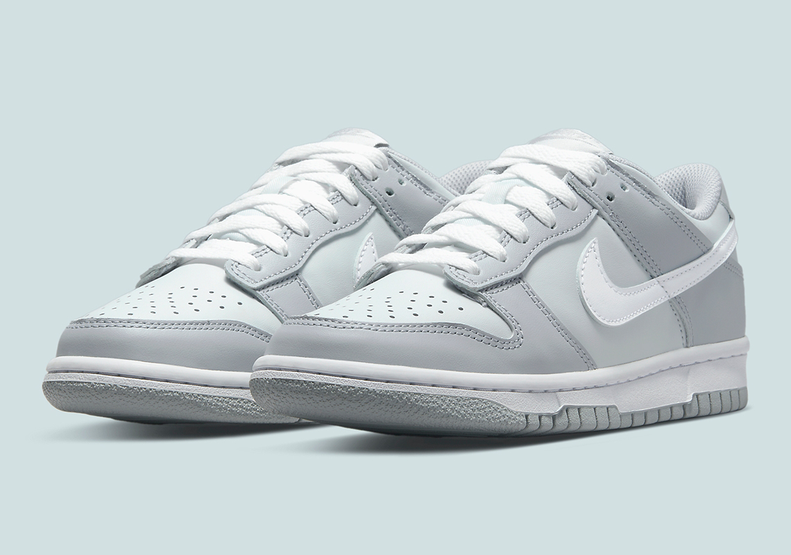 The Nike Dunk Low Appears In Two-Toned Grey