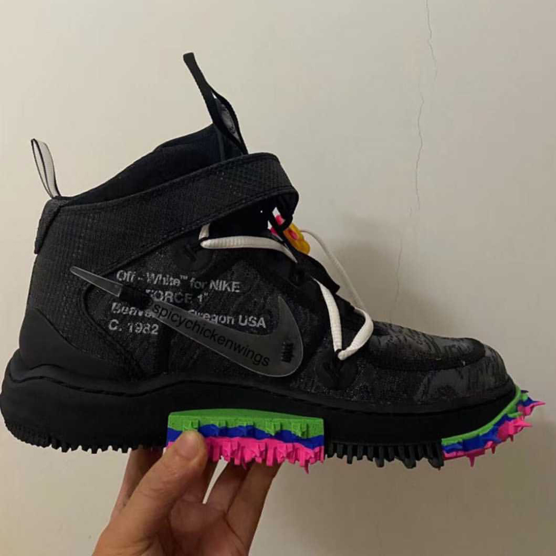 Off White Nike Air Force 1 Mid Black 2